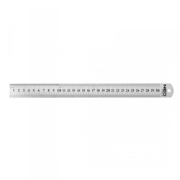Przymiar liniowy 30 cm, stal nierdzewna