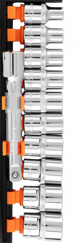 Klucze nasadowe 1/2&quot;, zestaw 12 szt.
