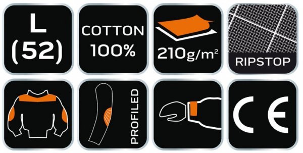 Bluza robocza Motosynteza, 100% bawełna rip stop, rozmiar L
