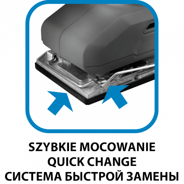 Szlifierka oscylacyjna 260W, stopa 90 x 187 mm