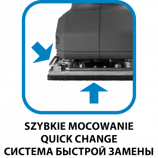 Szlifierka oscylacyjna 380W, stopa 115 x 230 mm