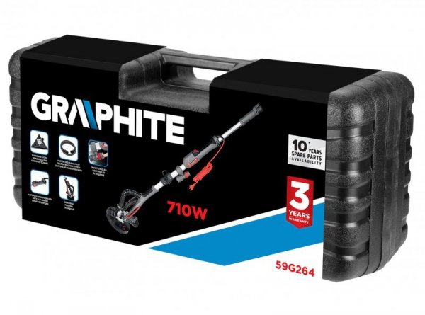 Szlifierka do gipsu 710W, 225mm/215 mm,  okrągła i trójkątna stopa, latarka
