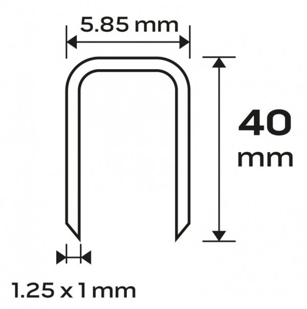 Zszywki galwanizowane do zszywacza pneumatycznego (14-570), GA18, Typ 90 (4K), długość 40 mm, 4000 s