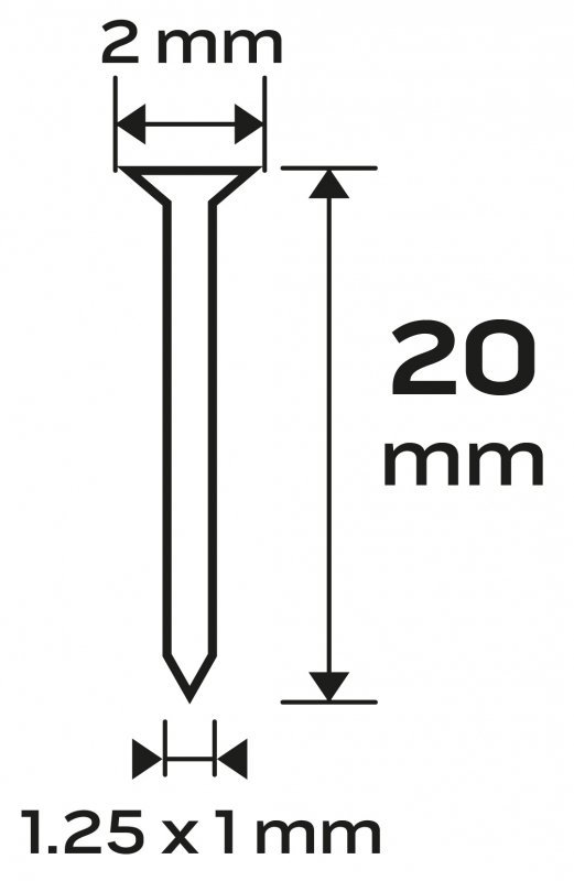 Gwoździe galwanizowane do zszywacza pneumatycznego (14-570), GA18, Typ 300 (F), długość 20 mm, 4000