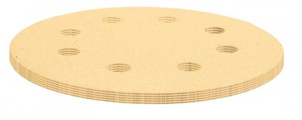 Papier ścierny na rzep 180 mm, K120, 5 szt., z 8 otworami do szlifierki 59G263