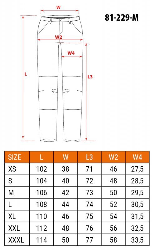Spodnie robocze 5-kieszeniowe DENIM, rozmiar M