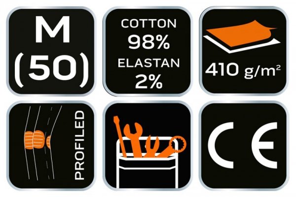 Spodnie robocze 5-kieszeniowe DENIM, czarne, rozmiar M