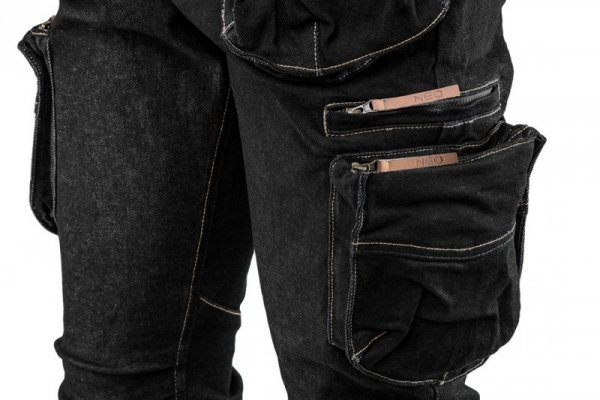 Spodnie robocze 5-kieszeniowe DENIM, czarne, rozmiar S