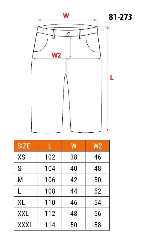 Krótkie spodenki robocze DENIM, czarne, rozmiar XS
