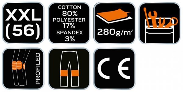 Spodnie robocze OUTDOOR, typu jogger, beżowe, rozmiar XXL