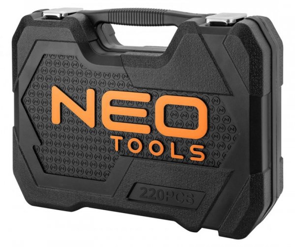 Zestaw kluczy nasadowych 1/2&quot;, 3/8&quot;, 1/4&quot;, 220 szt. , satynowy
