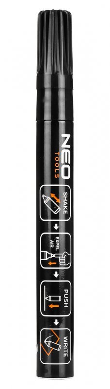 Marker budowlany gruby, czarny, permanentny, wodoodporny, lakierowy, aluminiowy, 4 szt