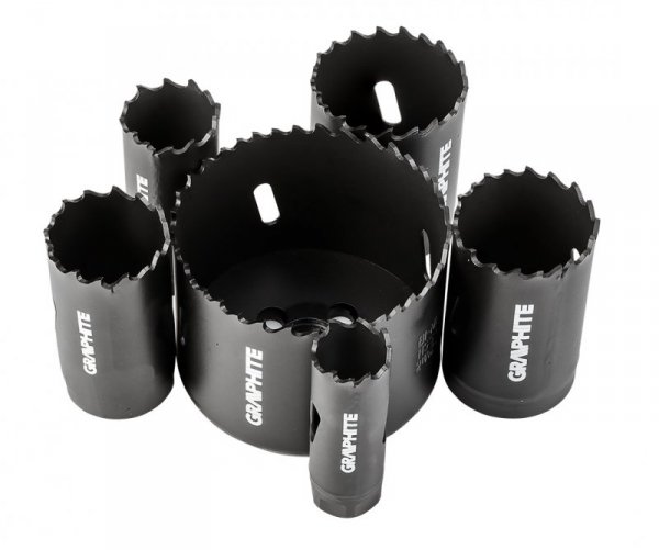 Otwornice bi-metalowe Co8% (19, 25, 30, 35, 40, 68 mm), zestaw 9 el.