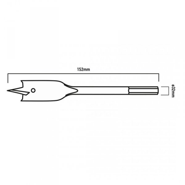 Wiertło do drewna łopatkowe, 32 x 152 mm (3 szt.)