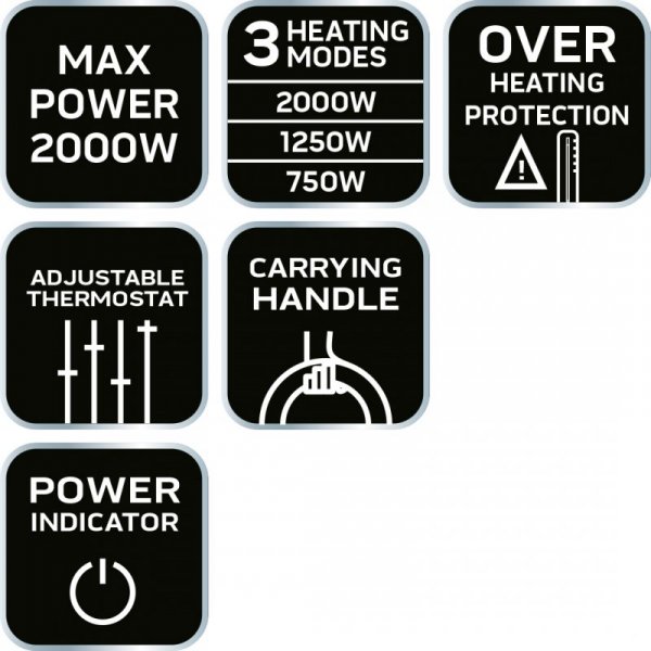 Grzejnik konwektorowy z termostatem 2000W standard