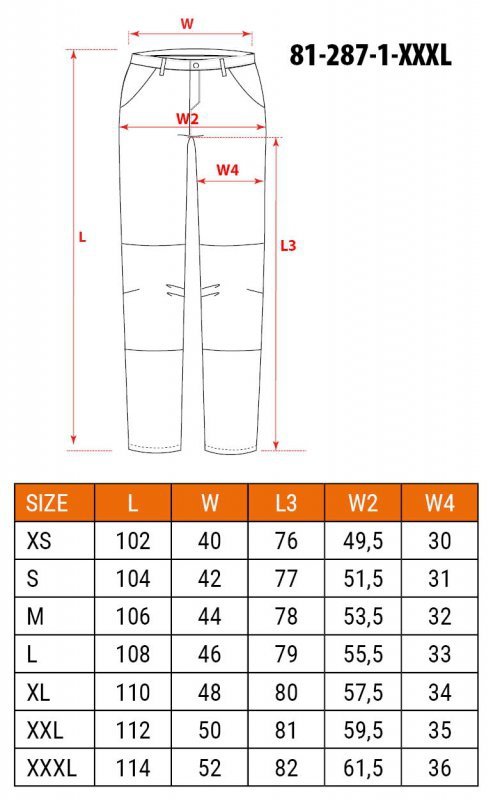 Spodnie robocze Mix&Match, Canvas, brązowe, rozmiar XXXL