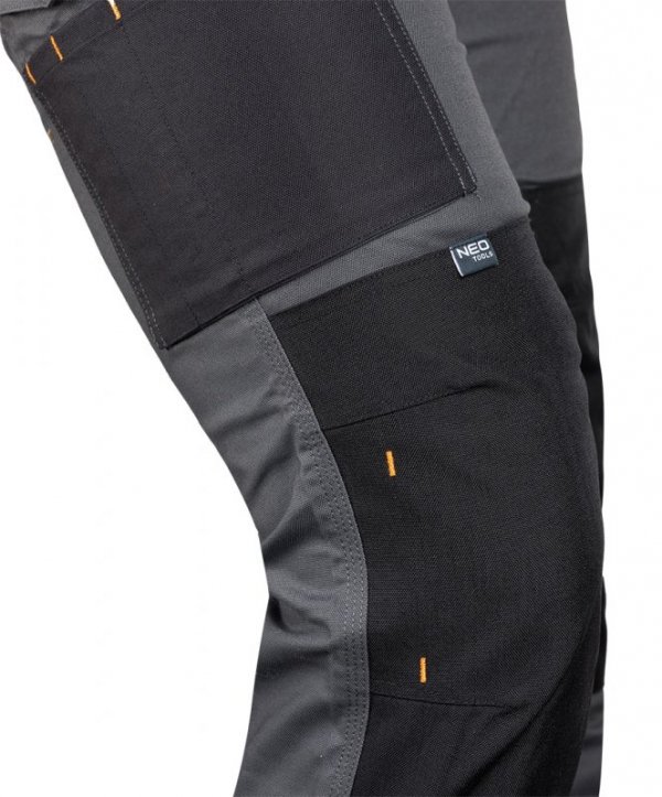 Spodnie robocze Mix&Match, Canvas, wzmocnienia z Cordury, szaro-czarne, rozmiar S