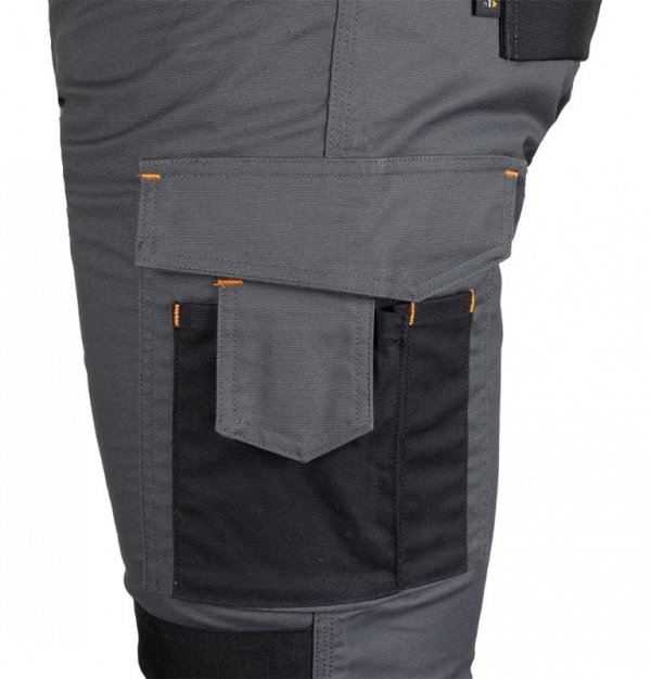 Spodnie robocze Mix&Match, Canvas, wzmocnienia z Cordury, szaro-czarne, rozmiar XL