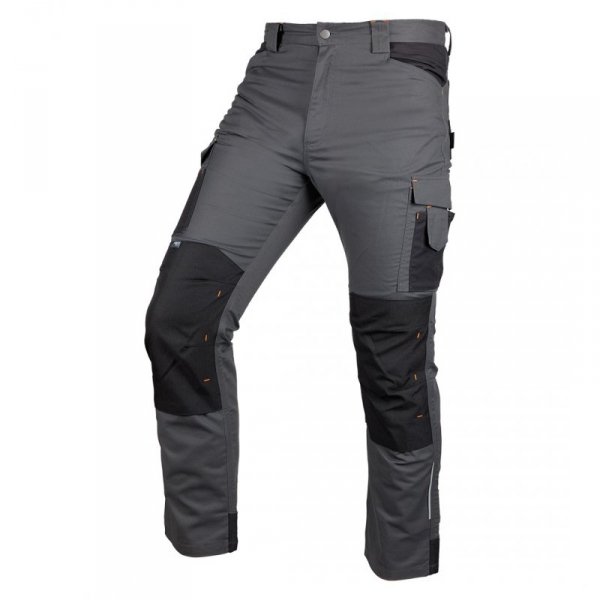 Spodnie robocze Mix&Match, Canvas, wzmocnienia z Cordury, szaro-czarne, rozmiar XXL