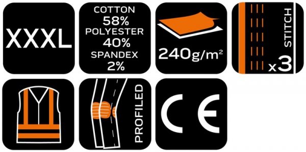 Spodnie robocze Mix&Match, czarne, rozmiar XXXL