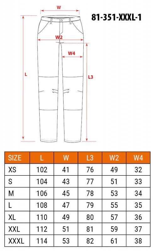 Spodnie robocze Mix&Match, czarne, rozmiar XXXL