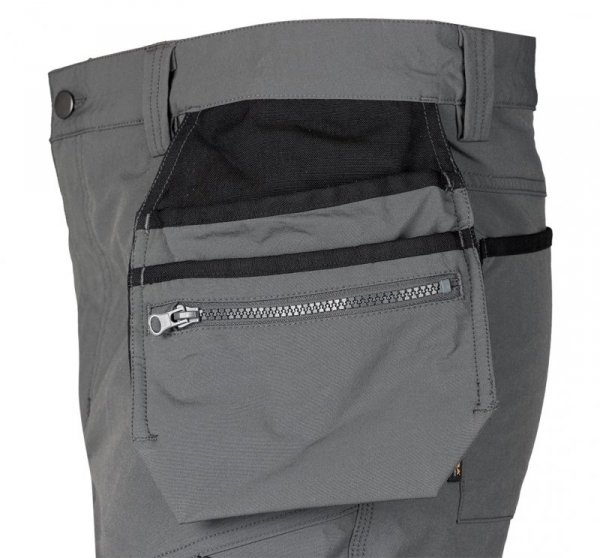 Spodnie robocze Mix&Match, 4 way stretch, z kaburami, Cordura, szaro-czarne, rozmiar S