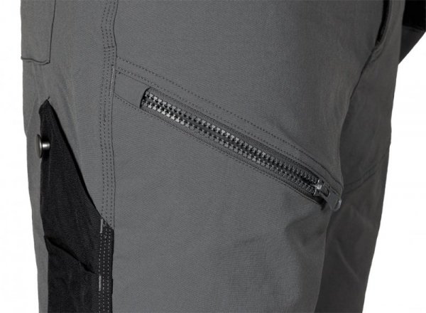 Spodnie robocze Mix&Match, 4 way stretch, z kaburami, Cordura, szaro-czarne, rozmiar L