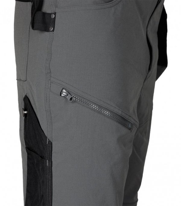 Spodnie robocze Mix&Match, 4 way stretch, z kaburami, Cordura, szaro-czarne, rozmiar XXL