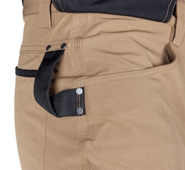 Spodnie robocze Mix&Match, 4 way stretch, z kaburami, Cordura, beżowo-czarne, rozmiar S