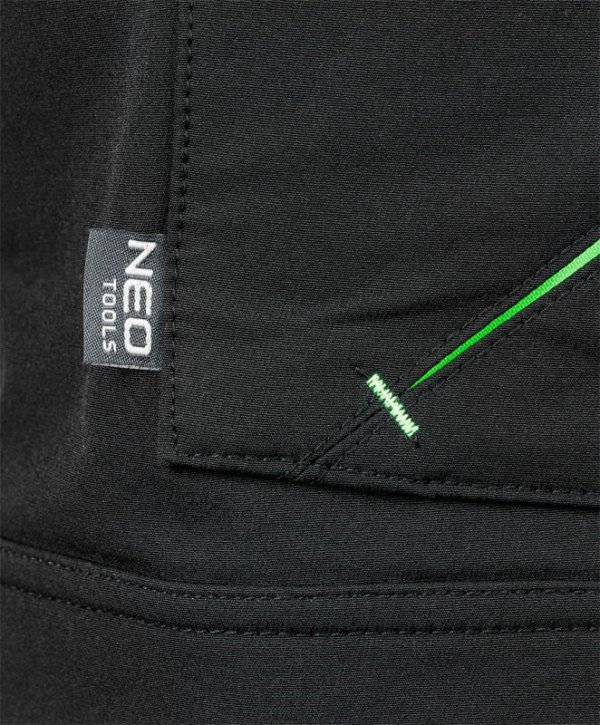 Spodnie robocze Mix&Match, 4 way stretch, z kaburami, Cordura, czarne, rozmiar XS