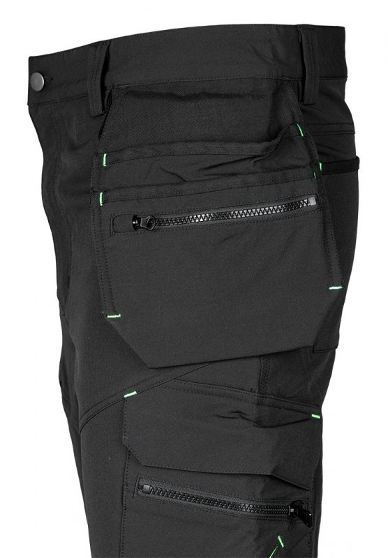 Spodnie robocze Mix&Match, 4 way stretch, z kaburami, Cordura, czarne, rozmiar L