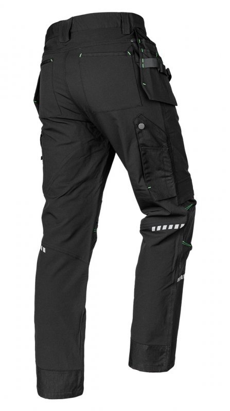 Spodnie robocze Mix&Match, 4 way stretch, z kaburami, Cordura, czarne, rozmiar XL