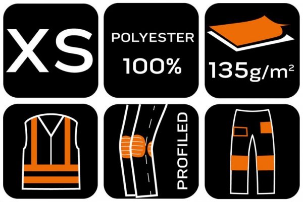 Spodnie robocze Mix&Match, stretch, brązowe, rozmiar XS