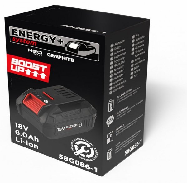 Akumulator Energy+ 18V Li-Ion 6.0Ah  BOOST UP