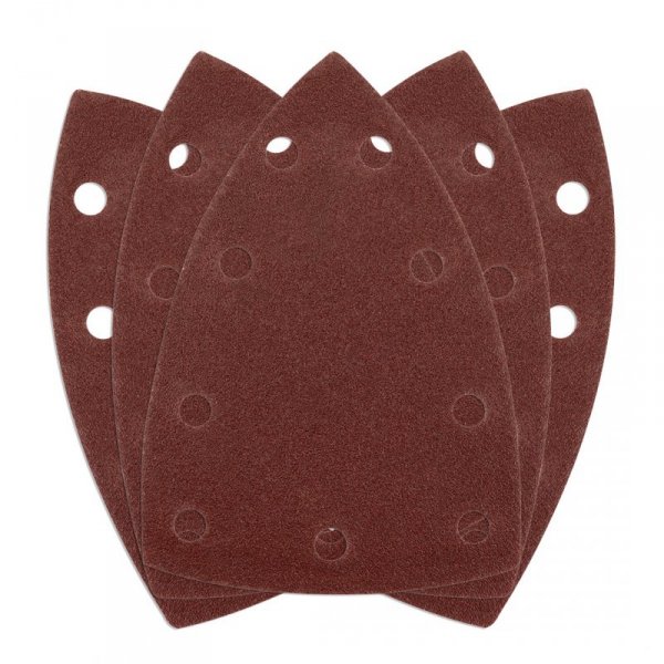Papiery ścierne na rzep, żelazko 100 x 147 mm, P120, 5 szt., z 9 otworami do 04-623