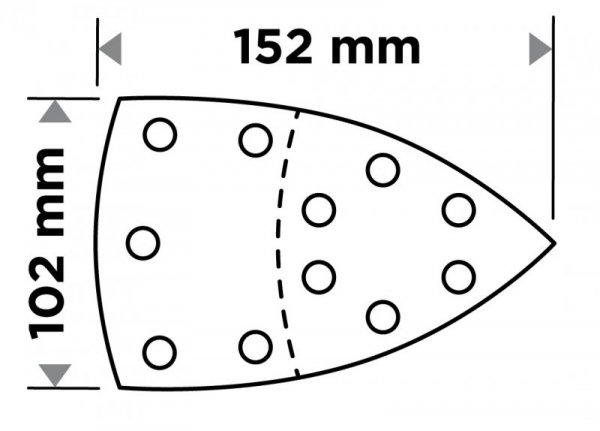 Papiery ścierne na rzep, żelazko 102 x 152 mm, P240, 5 szt., z 11 otworami