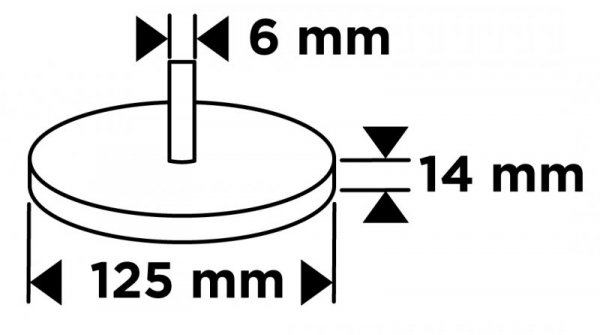 Włóknina ścierna z trzpieniem 125 x 14 x 6 mm