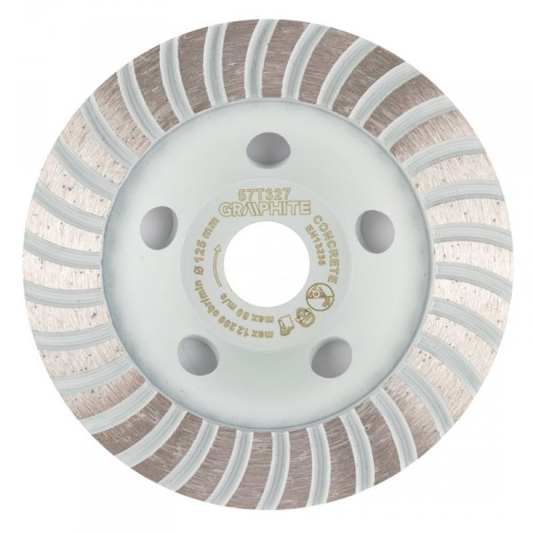 Tarcza diamentowa szlifierska, turbo, 125 x 22.2 mm, na sucho