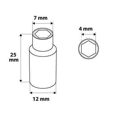 Nasadka sześciokątna 1/4&quot;, 4 mm, superlock