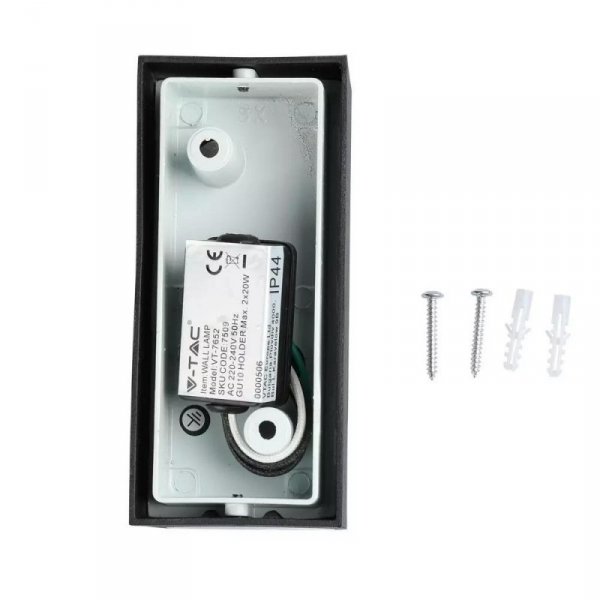 Kinkiet Ścienny V-TAC GU10 Aluminium Okrągły Czarny Góra Dół IP44 VT-7652 2 Lata Gwarancji