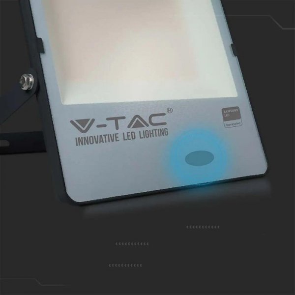 Projektor LED V-TAC 200W Czujnik Światła SAMSUNG CHIP 100Lm/W Czarny VT-272 6500K 20000lm 5 Lat Gwarancji