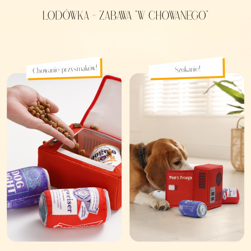 Nocciola Interaktywna zabawka dla psa LODÓWKA Z NAPOJAMI