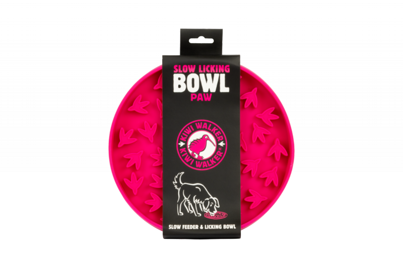 Kiwi Walker Slow Licking Bowl Paw Maxi – miska spowalniająca jedzenie i lizanie dla psa i kota różowa