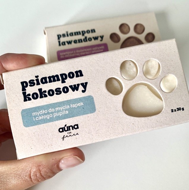 AUNA PSIAMPON kokosowy do mycia łapek i całego pupila 60 g