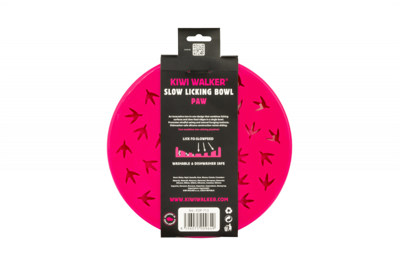 Kiwi Walker Slow Licking Bowl Paw Maxi – miska spowalniająca jedzenie i lizanie dla psa i kota różowa