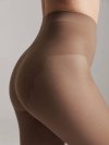 Rajstopy Conte Bikini – transparentne, jedwabiste i odpowiednie dla wrażliwej skóry. Z ażurowym wzorem, bawełnianym klinem i pogrubionymi palcami dla wygody i trwałości.