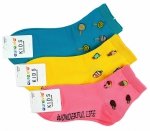 Skarpetki,śliczny haft 3 pary roz. 32-35 Aura.via