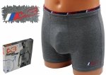 Szare bokserki męskie, jakość firmy C+3 roz L, 95% zawartość bawełny.