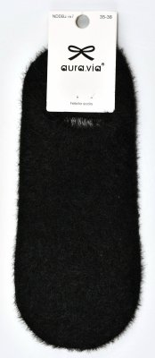 Czarne Damskie skarpetki stopki z długim włosem–idealne na zimę 35-38 