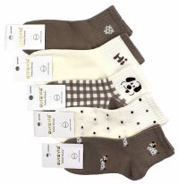 Damskie bawełniane skarpety ¾ z uroczymi wzorami piesków–5 par 38-41 